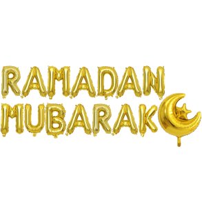 Folieballong - Ramadan Mubarak med M�ne og Stjerne