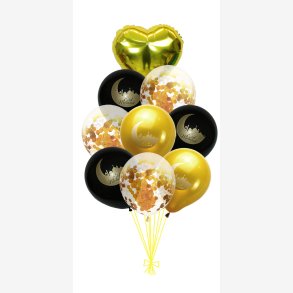 Ballongsett Konfetti Gullsvart