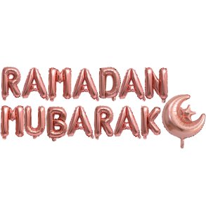 Folieballong - Ramadan Mubarak med M�ne og Stjerne